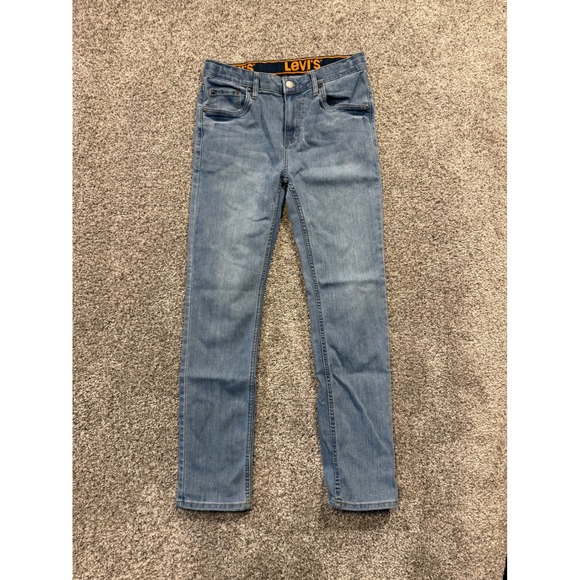 Levis 510 Jeans Boys Size 18 REG Slim Fit Adjustable Waist Light Blue Denim - Picture 1 of 9